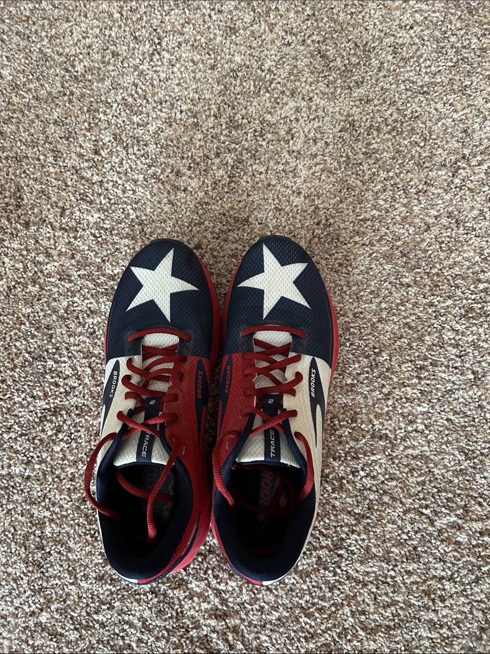 Brooks Trace Women's Navy, Red & White Athletic Shoes with Star Accent